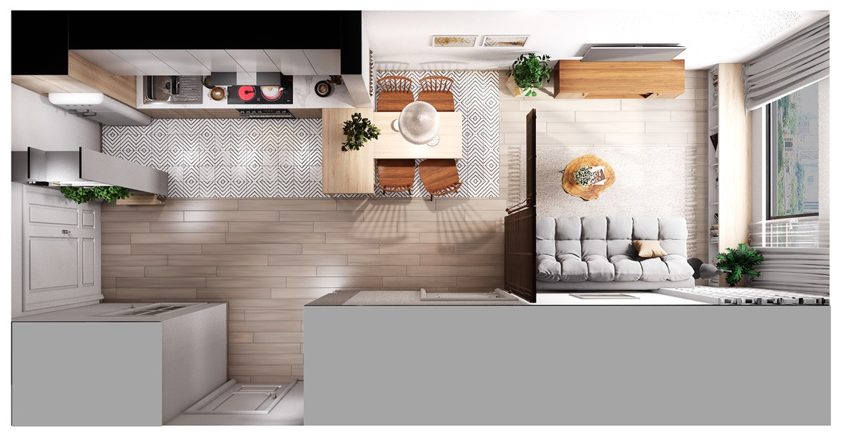 Noi that va gam mau hop ly khien can ho 45m² rong rai hon-Hinh-3