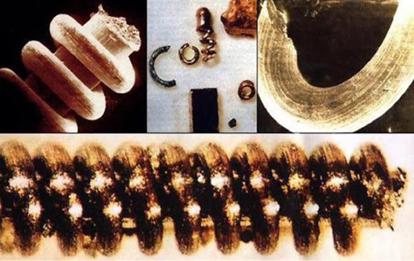 Năm 1991, các nhà nghiên cứu đã tìm thấy những cấu trúc tạo tác cực kỳ nhỏ, hình cuộn dây ở gần bờ sông Kozhim, Narada và Balbanyu của Nga trong quá trình nghiên cứu địa chất liên quan đến việc khai thác vàng ở vùng núi Ural. Phát hiện này đã gây nên nhiều tranh cãi.