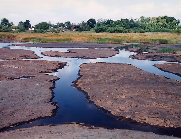 Hồ nước này có tên gọi như vậy là do trong hồ chứa hàm lượng nhựa đường tự nhiên lớn nhất thế giới. Nếu quan sát kỹ, du khách còn có thể bắt gặp hình ảnh lớp nhựa chầm chậm trôi trên mặt hồ, tạo nên một cảnh quan độc đáo.