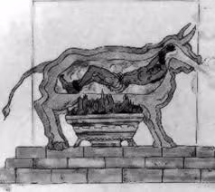 Một sự thật kinh hoàng là phần đầu con bò được để rỗng nhằm phát ra tiếng la hét của nạn nhân và thở ra khói khi bị tra tấn. Theo đó, người ta sẽ thấy con bò dường như đang rống lên.