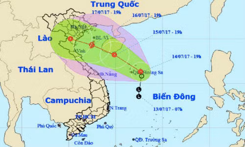 Thoi tiet hom nay 15/7: Ap thap nhiet doi co the manh thanh bao