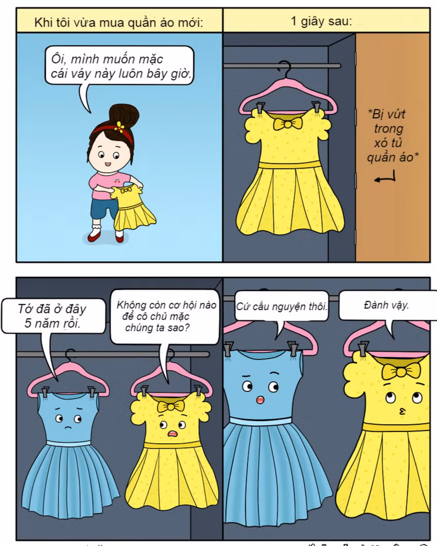 Mua rất nhiều quần áo và không động tới nhưng phái đẹp vẫn luôn cho rằng mình không có đồ để mặc.