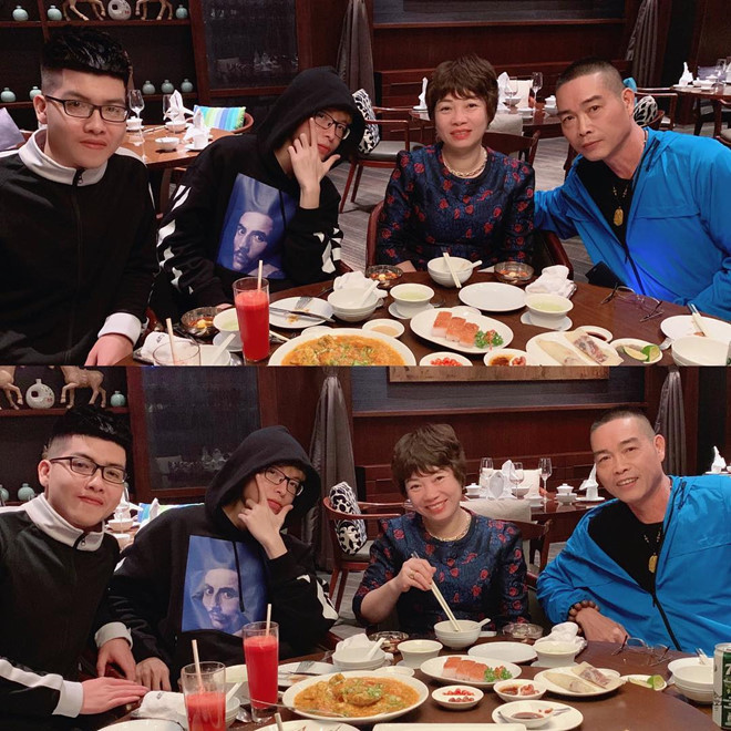 Nam ca sĩ Đức Phúc bên cha mẹ trong ngày đón xuân. Năm qua, Đức Phúc đã có nhiều bước tiến trong hoạt động nghệ thuật. Trong dịp đầu năm, anh dành thời gian sum vầy cùng gia đình thay vì nhận show.