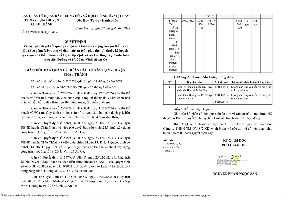 Tây Ninh: Biết gì về nhà thầu trúng gói xây lắp đường xã An Cơ? Tay Ninh: Biet gi ve nha thau trung goi xay lap duong xa An Co?
