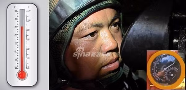 Đơn cử như nhiệt độ bên trong xe tăng lúc nào cũng vượt ngưỡng 50 độ C, nhất là vào thời tiết mùa hè nóng nực, nhiệt độ trong xe sẽ khiến bất cứ một người lính mới nào bị ngất xỉu sau một thời gian ngắn. Tất nhiên là ở các loại xe tăng đời cũ, điều hòa nhiệt độ là thứ xa xỉ. Nguồn ảnh: Sina.