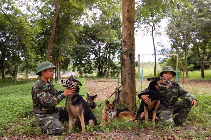 Phút nghỉ ngơi sau giờ huấn luyện. Ảnh: Phan Anh.