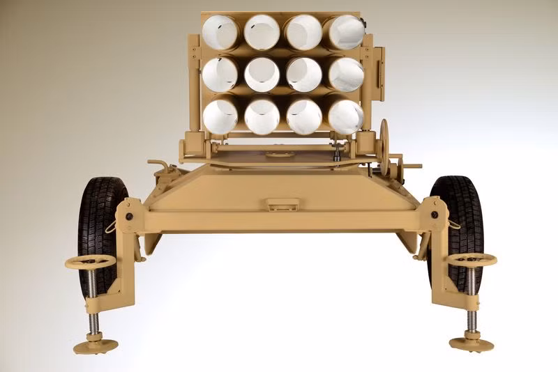 Toàn cảnh 12 ống phóng của pháo phản lực RAK-SA-12 do Croatia sản xuất. Nguồn ảnh: Simulator.