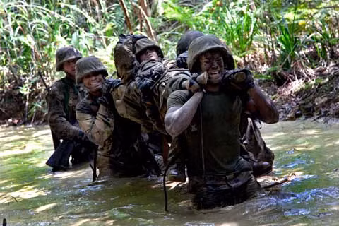 Trong quá khứ, Thủy quân Lục chiến Mỹ đã từng rất khổ sở khi phải đối mặt với việc tác chiến ở môi trường nhiệt đới khi họ chiến đấu chống lại phát xít Nhật và tham chiến ở Việt Nam. Nguồn ảnh: BI.