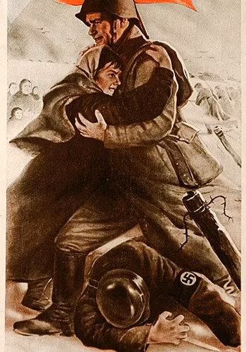 “Hoan nghênh chiến binh giải phóng!”. Tác phẩm tuyên truyền của Liên Xô năm 1943./.