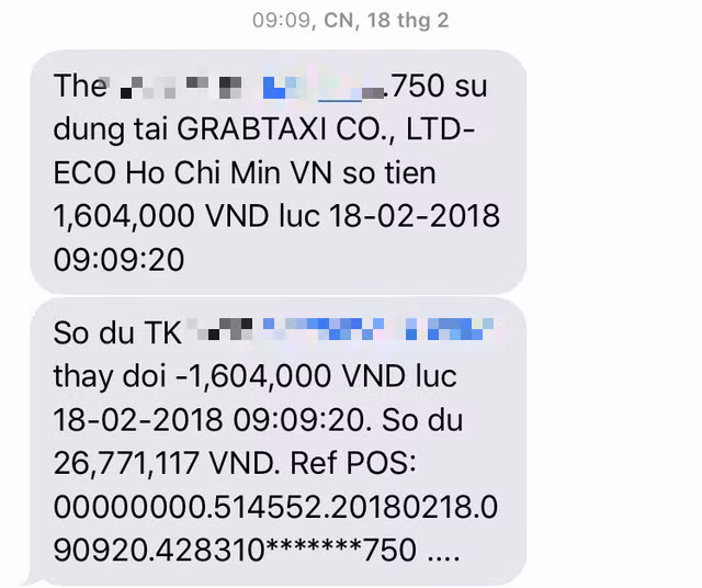 Tiền trong tài khoản đã bị trừ nhưng Grab vẫn không điều xe đến phục vụ - Ảnh: NHÂN VẬT CUNG CẤP