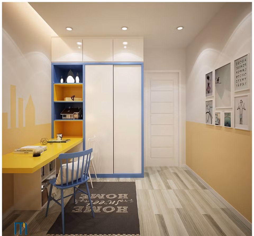 Căn hộ chỉ rộng 60 m2 ở một khu đô thị bình dân nhưng nhờ lối thiết kế và lựa chọn màu sắc thông minh nên trông đẹp lạ và vô cùng cuốn hút.