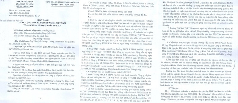 Phuc tham tranh chap Cty TDS - Truong Newton: “Toa so tham vi pham thu tuc to tung”?-Hinh-5