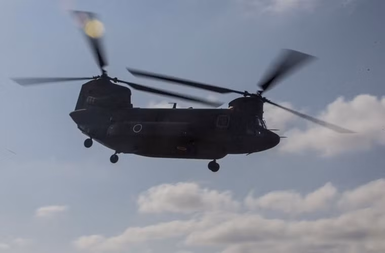 Trực thăng CH-47 tham gia tập trận.
