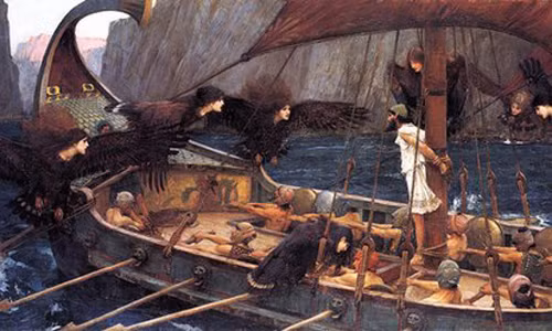 Nhóm nữ quái Siren là những nàng tiên cá có giọng hát ma mị đầy lôi cuốn, thường ngồi trên các mỏm đá để quyến rũ những chàng thủy thủ. Nếu người nào si mê giọng hát của nhóm nữ quái Siren thường lao xuống nước để bơi cùng họ với kết cục là lao vào đá hoặc bị nước cuốn đi. Ảnh: AS.