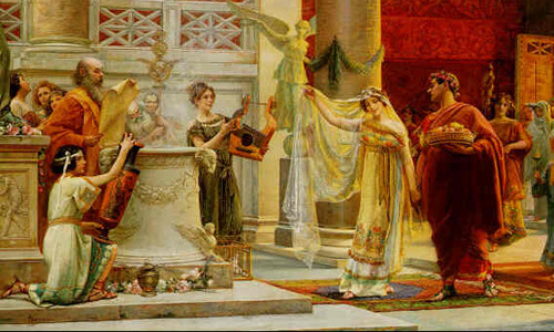 Người xưa có nhiều cách chọn chồng đầy mê tín cùng với việc thực hiện nhiều nghi lễ kỳ lạ để biết về người chồng tương lai của họ. Người dân La Mã và Hy Lạp cũng khá mê tín trong việc chọn chồng.