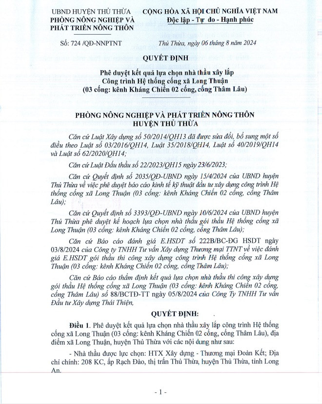 Long An: HTX Đoàn Kết 1 ngày trúng 2 gói thầu tại Thủ Thừa - Hình 3 Long An: HTX Doan Ket 1 ngay trung 2 goi thau tai Thu Thua-Hinh-3