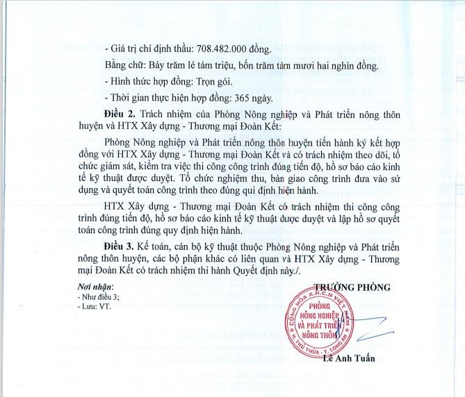 Long An: HTX Đoàn Kết 1 ngày trúng 2 gói thầu tại Thủ Thừa - Hình 4 Long An: HTX Doan Ket 1 ngay trung 2 goi thau tai Thu Thua-Hinh-4