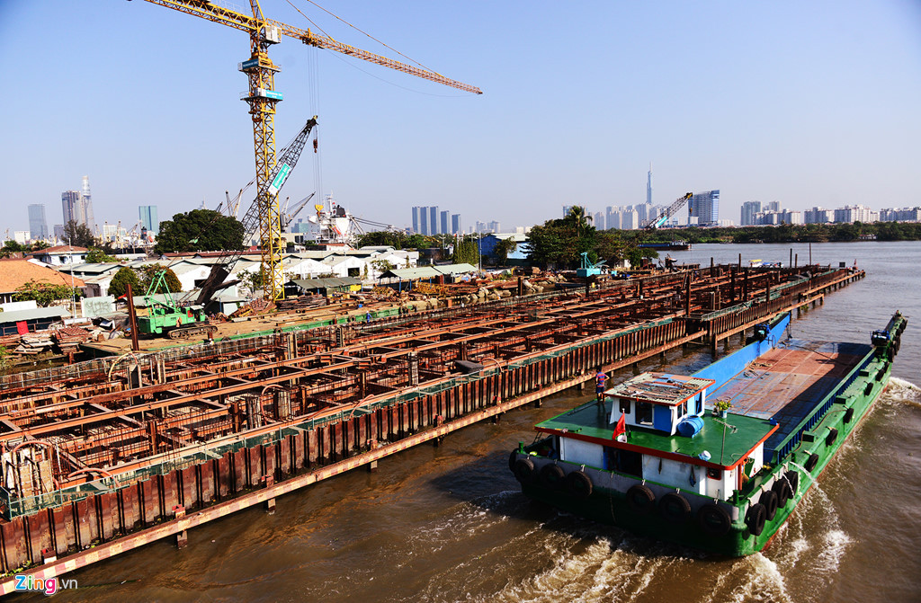 Mật độ giao thông thủy tại cống Tân Thuận rất cao nên dự kiến cống này hoàn thành tháng 12/2019.