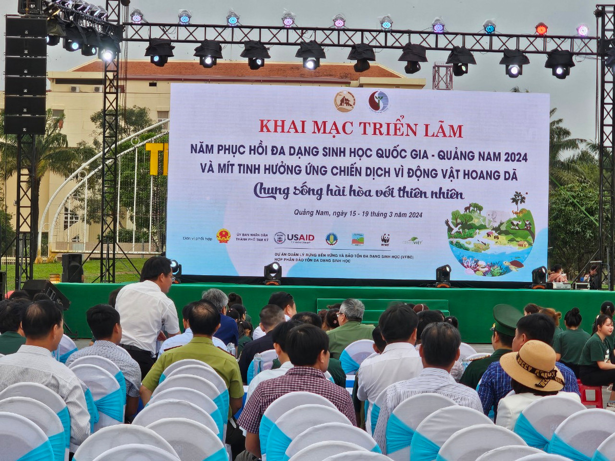 Lễ khai mạc Triển lãm về đa dạng sinh học và mít tinh hưởng ứng chiến dịch hành động vì động vật hoang dã là hoạt động hưởng ứng "Năm Phục hồi đa dạng sinh học Quốc gia - Quảng Nam 2024" với chủ đề “Chung sống hài hòa với thiên nhiên”.