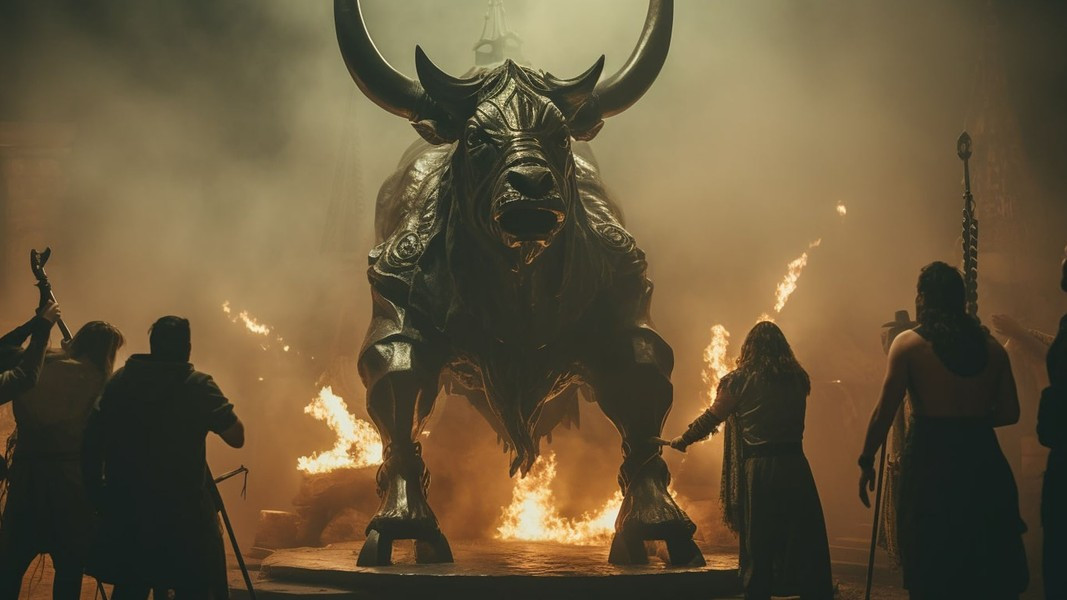 Nạn nhân bị nhốt trong "con bò" và đốt lửa bên dưới, làm nóng kim loại cho đến khi người bên trong bị rang đến chết.