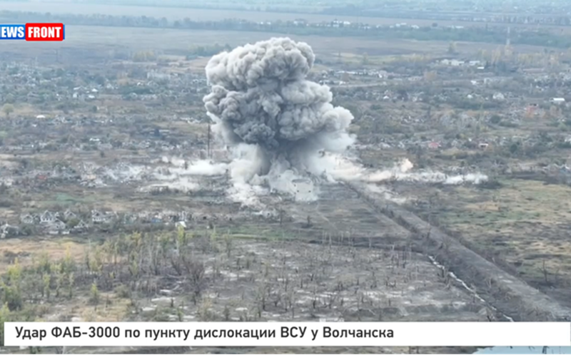 Bộ Quốc phòng Nga cho biết, nhờ các hoạt động trinh sát trong khu vực này, họ đã phát hiện ra điểm tập kết tạm thời của binh lính Ukraine. Tọa độ của khu vực này sau đó đã được chuyển cho các phi công của Lực lượng Hàng không Vũ trụ Nga, những người sau đó tấn công chính xác và tiêu diệt vị trí của đối phương. Ảnh: Bộ Quốc phòng Nga.