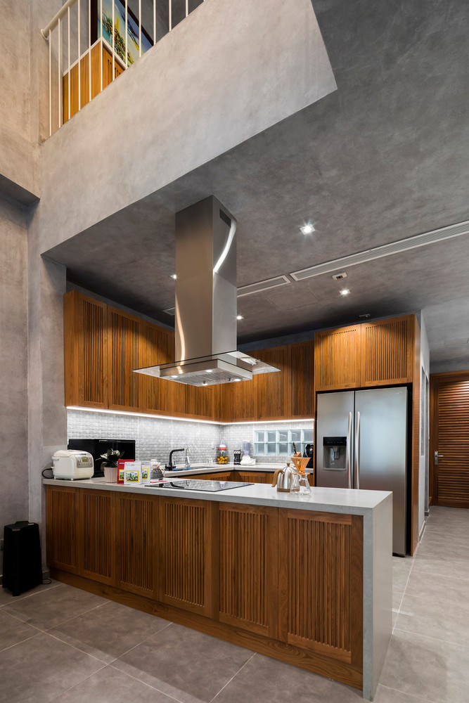 Bếp hình chứ U hiện đại. Ảnh: DeconPhotoStudio