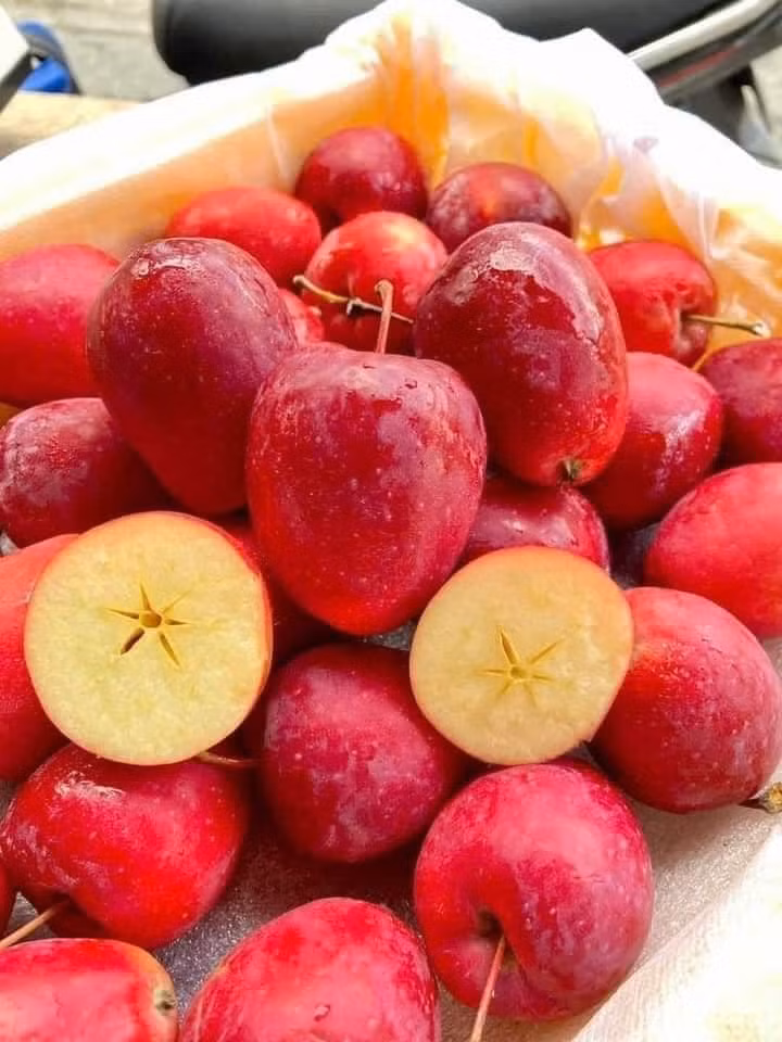 Những năm trước, táo cherry chỉ được bán lẻ tại một vài cửa hàng, nhưng năm nay xuất hiện phổ biến hơn, giá từ 70.000 - 120.000 đồng/kg. Ảnh: Facebook