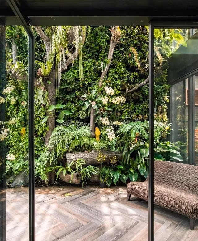 Gia chủ trồng cây và hoa xung quanh nhà, tạo thảm thực vật phong phú. Ảnh: Toutiao