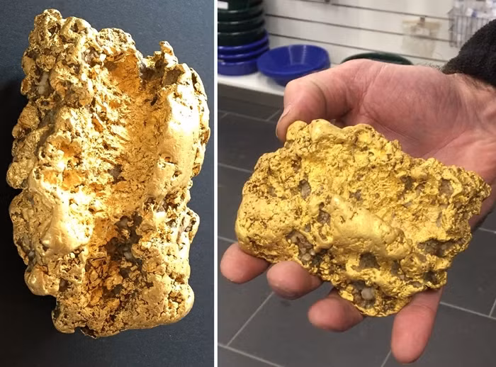 Sau khi tim thấy cục vàng 2kg, người đàn ông này đã mua một thiết bị phát hiện kim loại thuộc loại hiện đại nhất để quay trở lại khu vực trên, tìm thêm vàng. Ảnh: News