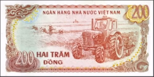 Hình ảnh in trên tờ 200 đồng là cánh đồng 5 tấn - Thái Bình. Thái Bình là tỉnh "năm tấn" đầu tiên của miền bắc vào năm 1966. Ảnh: SBV