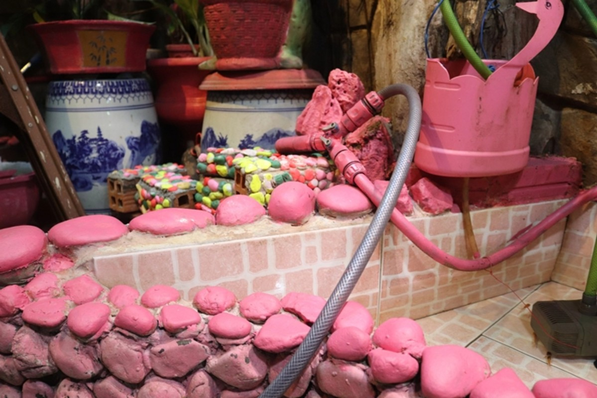 Theo thời gian, việc trang trí vật dụng trong nhà thành màu hồng trở thành đam mê của ông Chánh. Ảnh: Thegioitiepthi