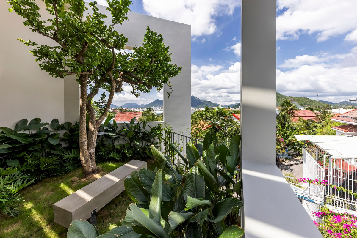 Thiết kế này vừa giúp giảm bụi từ bên ngoài, cải thiện chất lượng không khí đồng thời hình thành những góc nhìn sống động, trong lành từ bên trong. Ảnh: Hiroyuki Oki