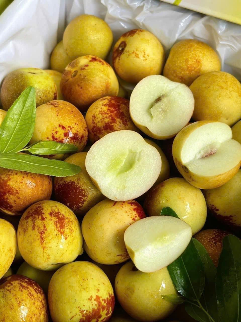 Theo các tiểu thương, hồng táo vào chính vụ quả ăn ngọt đậm, giòn tan, giá lại rẻ hơn nhiều so với trước nên được người tiêu dùng ưa chuộng. Ảnh: Facebook