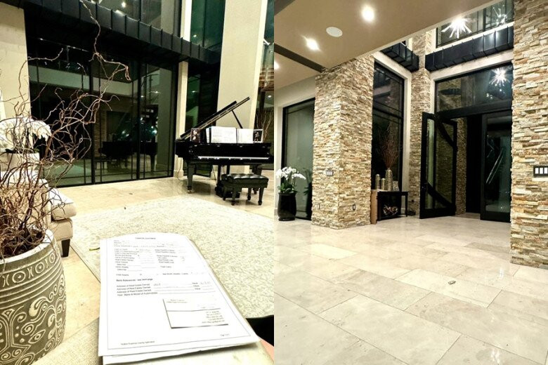 Trên trang cá nhân, vợ cũ Đan Trường vừa chia sẻ khoảnh khắc ngồi làm việc tại phòng khách trong nhà. Qua đó, nữ doanh nhân hé lộ thêm không gian biệt thự triệu đô về đêm. Ảnh: FB Thuy Tien Mfas