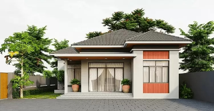 Mẫu nhà cấp 4 mái Nhật sử dụng cửa kính đón ánh sáng tự nhiên được nhiều gia đình trẻ ưa chuộng. Ảnh: Internet