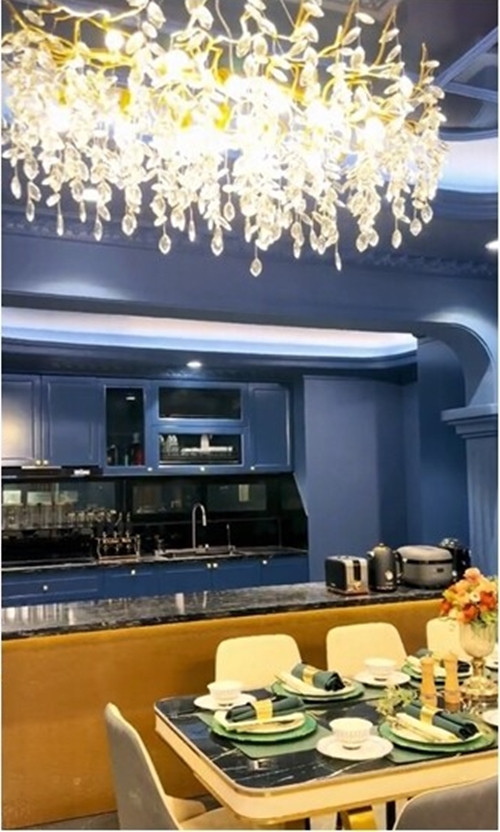 Khu bếp thiết kế hiện đại với nhiều thiết bị đắt giá. Ảnh: FBNV