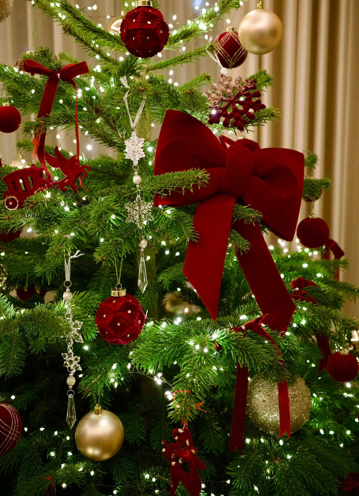 Đây là thành quả của một buổi tối hai mẹ con Diệp Chi mướt mải quấn dây đèn và trang trí. Ảnh: FB Nguyen Diep Chi