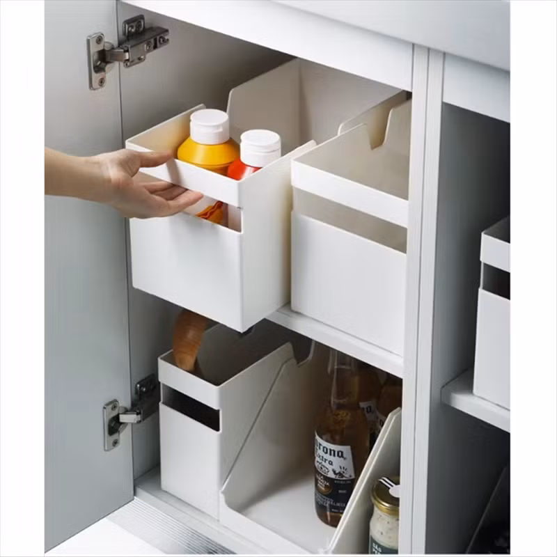 Để tận dụng từng cen ti mét diện tích, người Nhật khéo léo thiết kế ngăn kéo tủ bếp để lưu trữ đồ gọn gàng và ngăn nắp. Ảnh: AliExpress