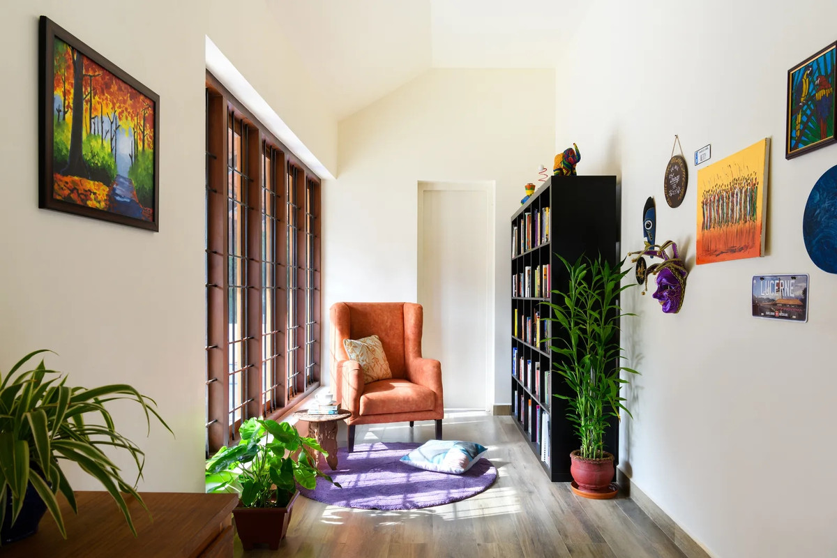 Thư viện ngập tràn ánh sáng. Ảnh: Architecturaldigest