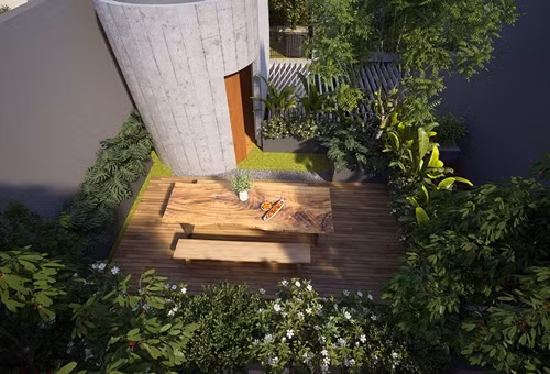 Với điều kiện thời tiết khắc nghiệt nắng oi bức gần như quanh năm, thách thức với kiến trúc sư là thiết kế một công trình hoàn toàn ”mở” và “thở”, kết nối giữa con người với con người, giữa con người với tự nhiên, giữa tự nhiên và tổng thể hài hòa của đô thị theo phương đứng và phương ngang. Ảnh: Tran Trung Architects