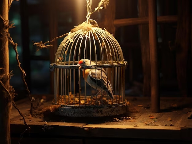 Để thịt chim đạt đến độ hảo hạng, những chú chim họa mi phải béo gấp 2 - 4 lần so với trọng lượng bình thường. Vì vậy, những con chim bị giam trong chiếc lồng bé xíu, chật ních nhằm hạn chế tối đa vận động. Ảnh: Freepik