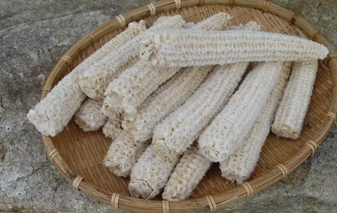 Ngoài ra, lõi ngô còn được dùng để nghiền ra làm than hoạt tính. Than làm từ lõi ngô có đặc điểm là cháy lâu, sinh nhiệt mạnh, không dễ bốc lửa và không khói. Ảnh: Internet