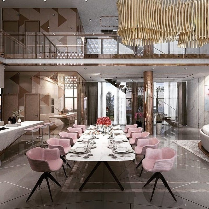 Phòng ăn rộng rãi, mang phong cách Châu Âu. Ảnh: FBNV