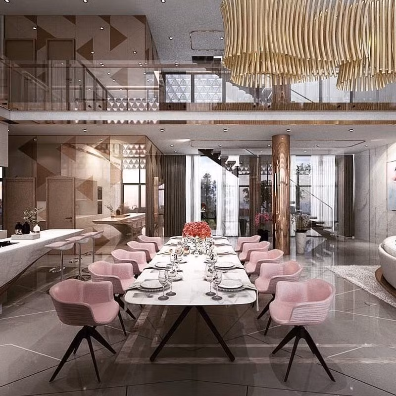 Phòng ăn rộng rãi, mang phong cách Châu Âu. Ảnh: FBNV