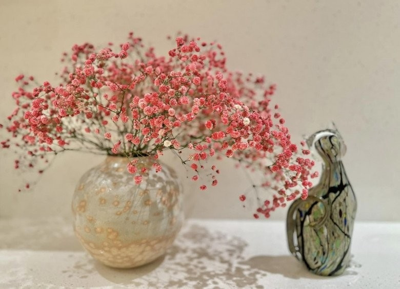 Bình baby màu hồng đầy ngọt ngào, lãng mạn của Đan Lê khiến mọi người hết lời khen ngợi. Ảnh: FB Nguyen Dan Le