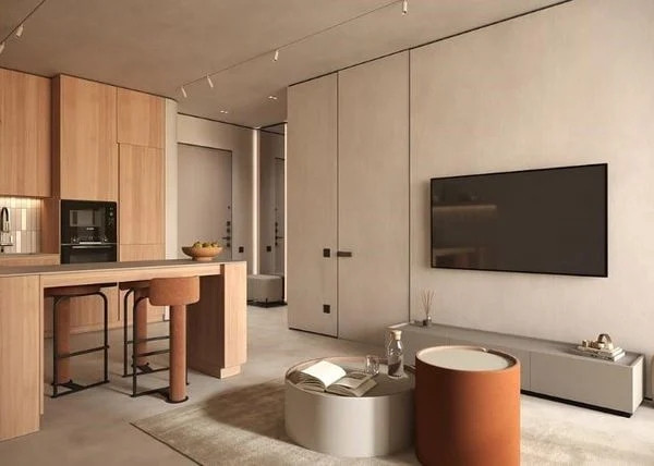 Nếu như những năm trước, gam màu trung tính như be, trắng, xám được sử dụng nhiều thì năm 2024 gam màu ấm lên ngôi. Màu nâu đất, socola, nâu trầm, cam giúp không gian thêm độc đáo. Ảnh: Igea