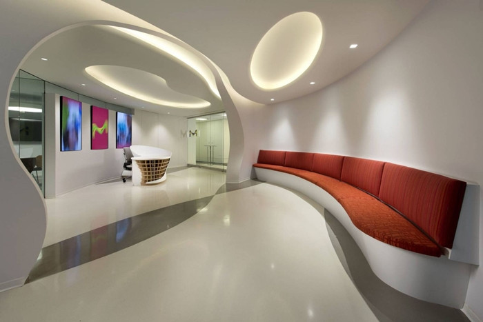 Nội thất bo tròn nghệ thuật tạo hiệu ứng thị giác mạnh và mang đến cảm giác thư thái, tự nhiên. Ảnh: Kingdecor