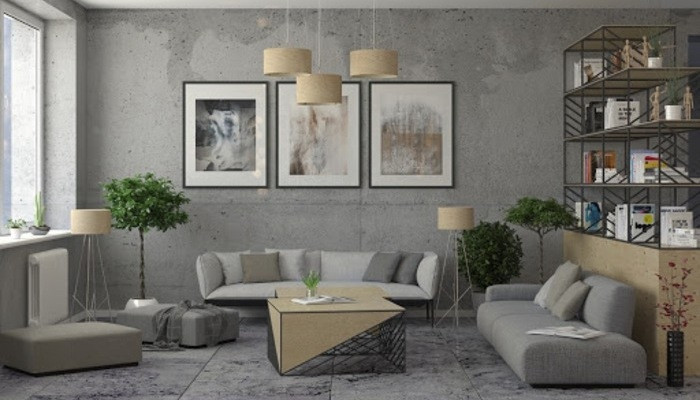 Xi măng trần kết hợp các loại gạch retro đã tạo nên hiệu ứng mạnh mẽ trong năm vừa qua. Nhiều người dự đoán xu hướng này có thể phá đảo mọi ngóc ngách trong thời gian tới. Ảnh: Dff