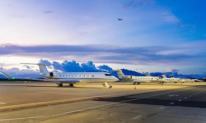 5 dòng chuyên cơ gồm 1 tàu bay G600, 1 tàu bay G500, 1 tàu bay G650ER và đặc biệt là sự xuất hiện của 2 tàu bay G700 vừa được hãng ra mắt năm 2024. Ảnh: Viettimes