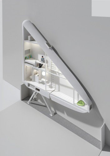  Ngôi nhà thiết kế theo dạng một lát tam giác, cấu trúc khung sắt. Ảnh: Archdaily